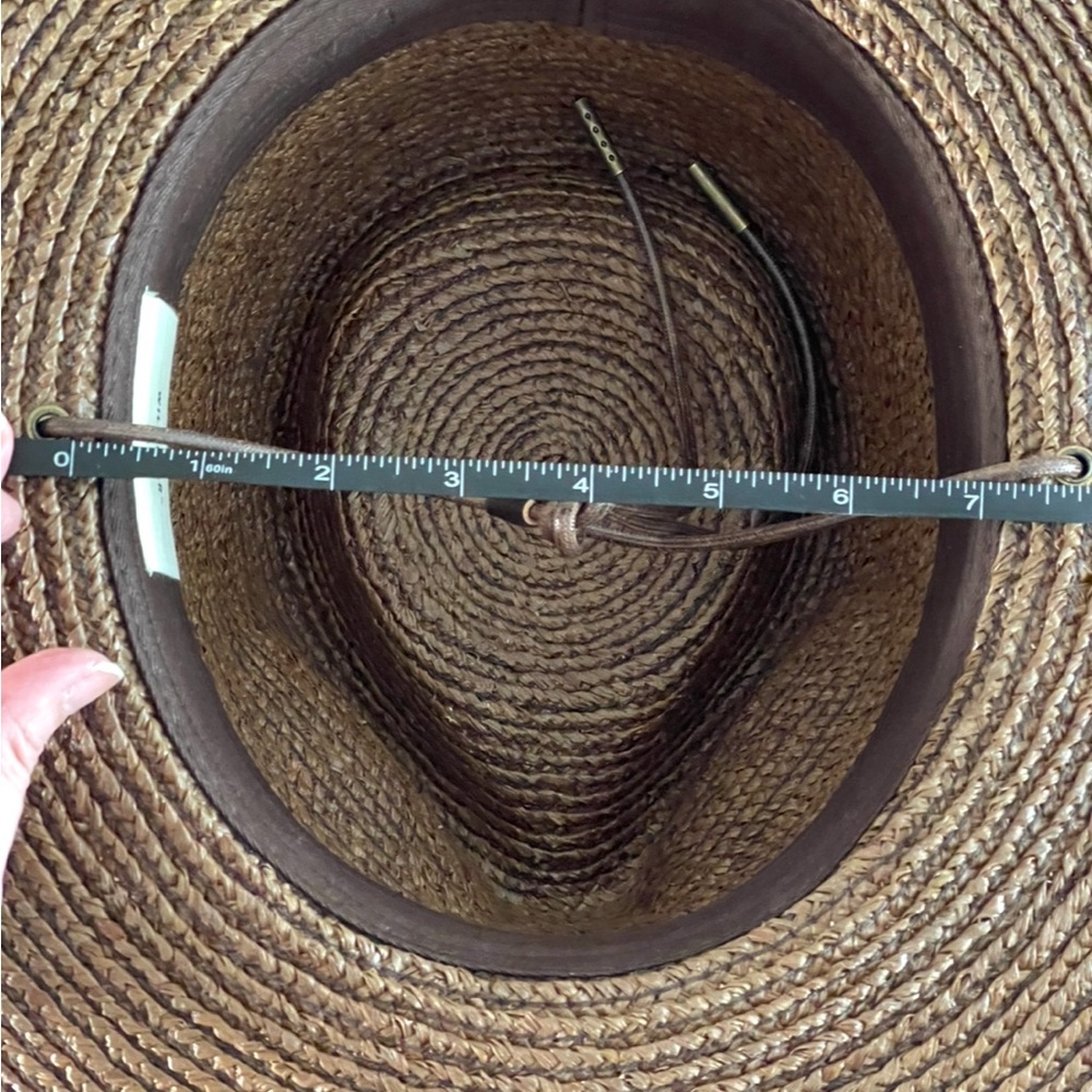 WILL & BEAR Austin Brown Raffia Straw Wide Brim Unisex Hat Sz Large EUC - Picture 10 of 12